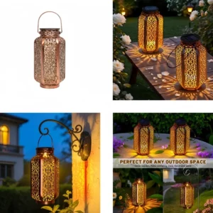 SM25252 Six-Sided Wrought Iron Solar Lantern Hanging Light_11