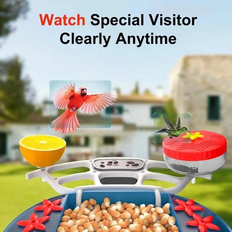 SM25264 ABS Plastic 2-in-1 Intelligent AI Bird Feeder with Tabletop Light for Animals_6