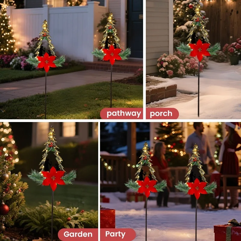 SM25267 Modern Silver Plastic PP Christmas Tree Solar Stake Light with Chain_11