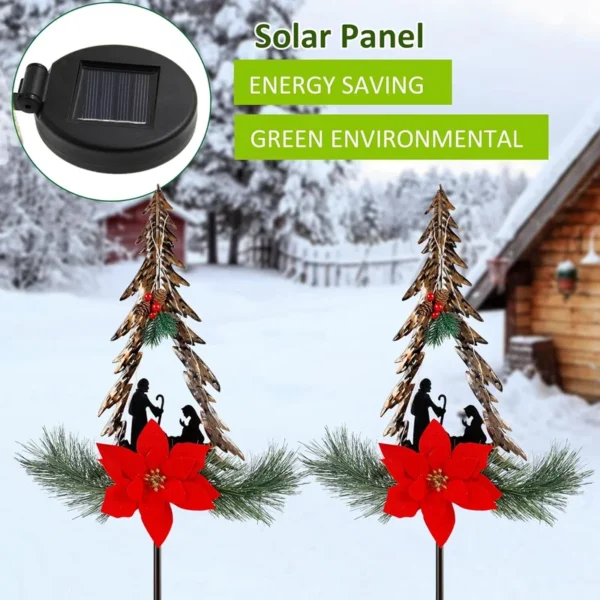 SM25267 Modern Silver Plastic PP Christmas Tree Solar Stake Light with Chain_5