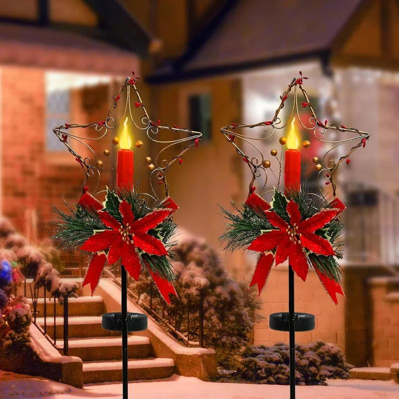 SM25268 PP Plastic Christmas Star Solar Stake Light_12