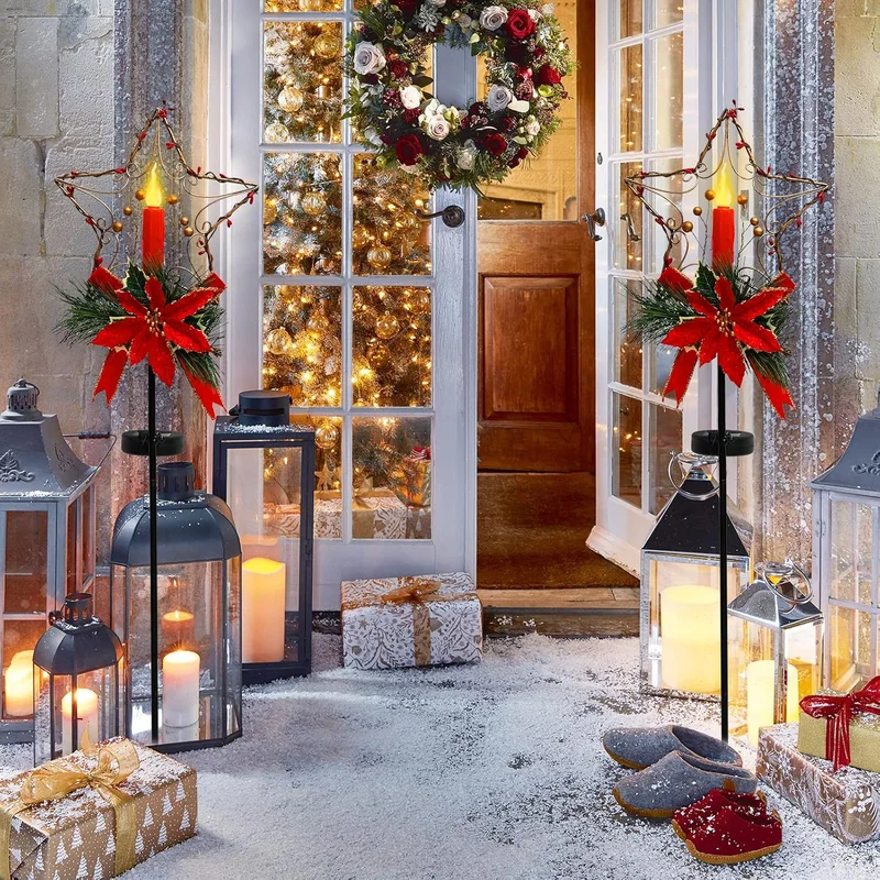 SM25268 PP Plastic Christmas Star Solar Stake Light_2