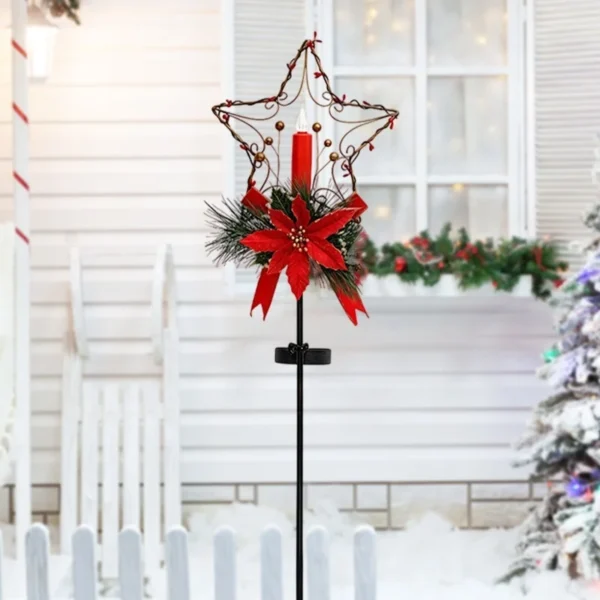 SM25268 PP Plastic Christmas Star Solar Stake Light_3