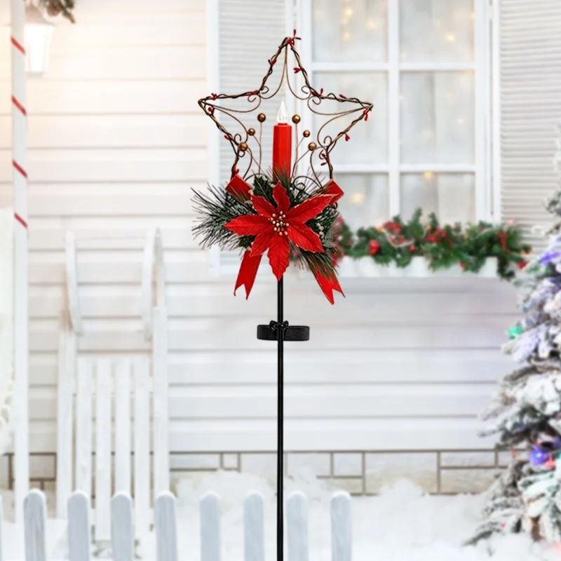 SM25268 PP Plastic Christmas Star Solar Stake Light_3