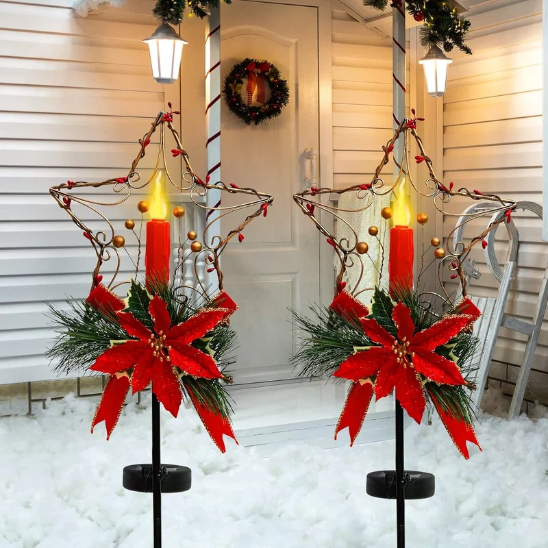 SM25268 PP Plastic Christmas Star Solar Stake Light_4