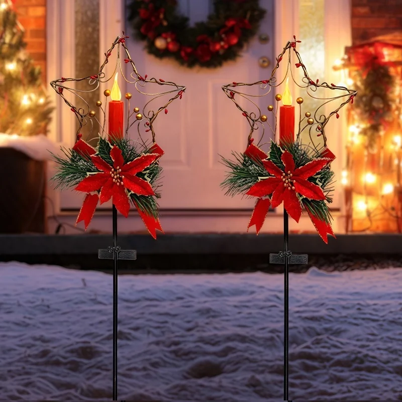 SM25268 PP Plastic Christmas Star Solar Stake Light_5