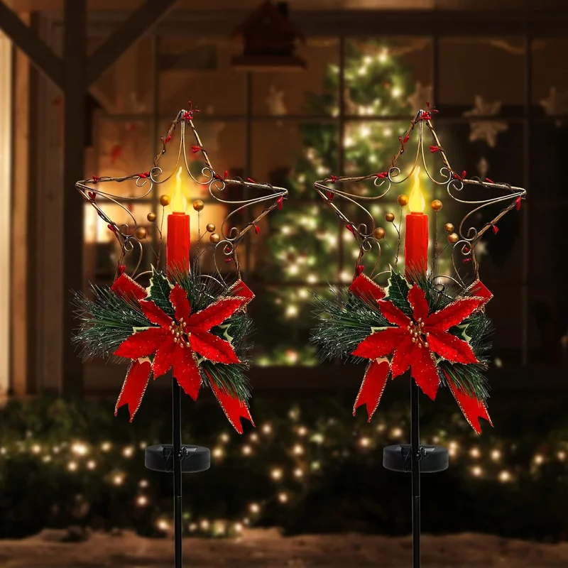 SM25268 PP Plastic Christmas Star Solar Stake Light_7