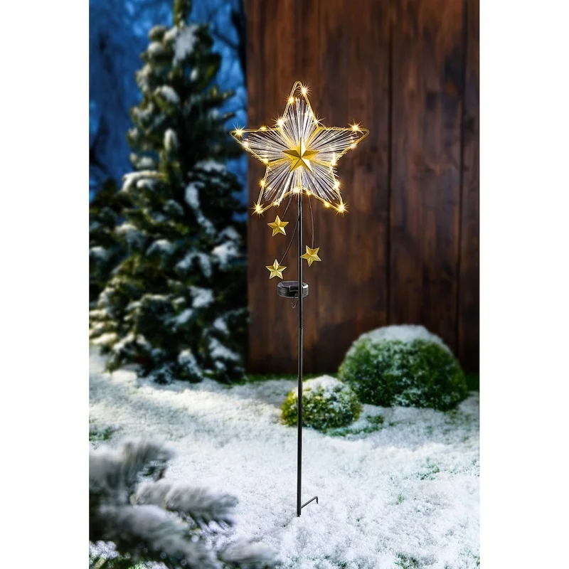 SM25275 LED Star Solar Stake Light, Plastic PP