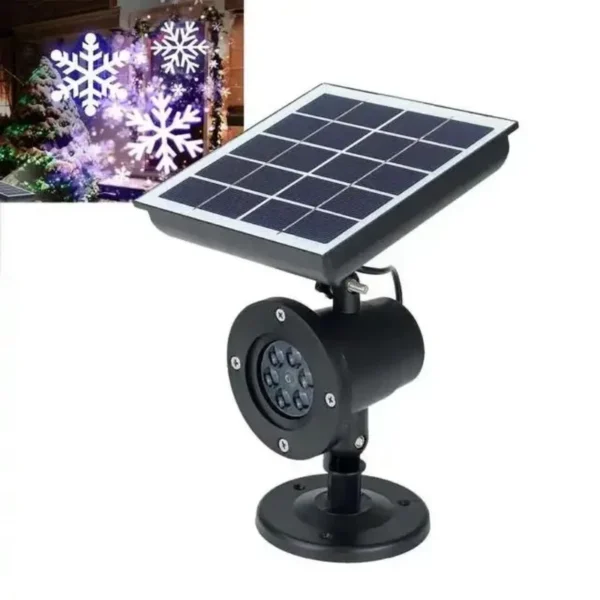 SM25277 ABS Plastic Solar-Powered Christmas Snowflake Projector Wall Light