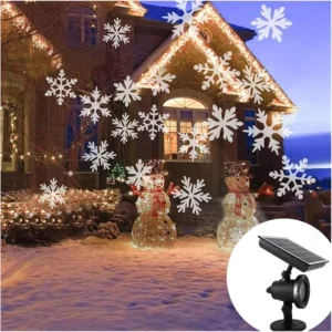 SM25277 ABS Plastic Solar-Powered Christmas Snowflake Projector Wall Light_2