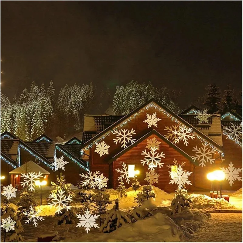 SM25277 ABS Plastic Solar-Powered Christmas Snowflake Projector Wall Light_5