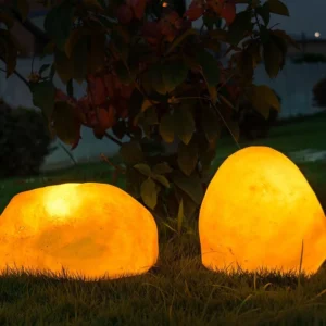 SM25283 Solar Stone Lamp Resin Statue Tabletop Light