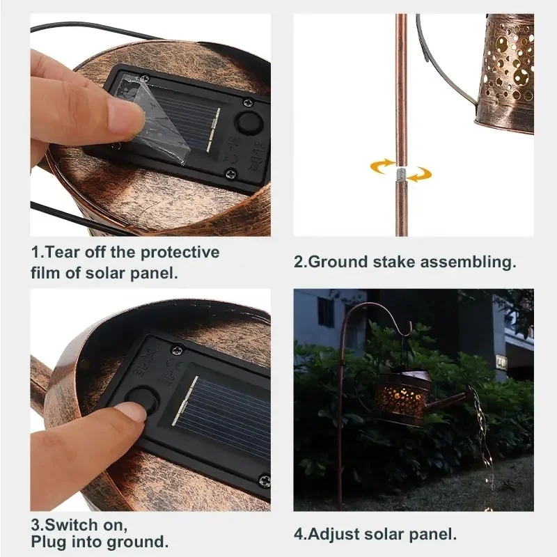 SM25296 Metal-iron + Plastic PS Stake Light Solar Water Bottle