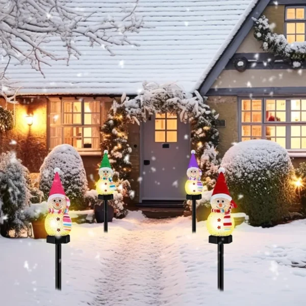 SM25303 EVA Solar Snowman Stake Lights - Set of Four Snowmen_2