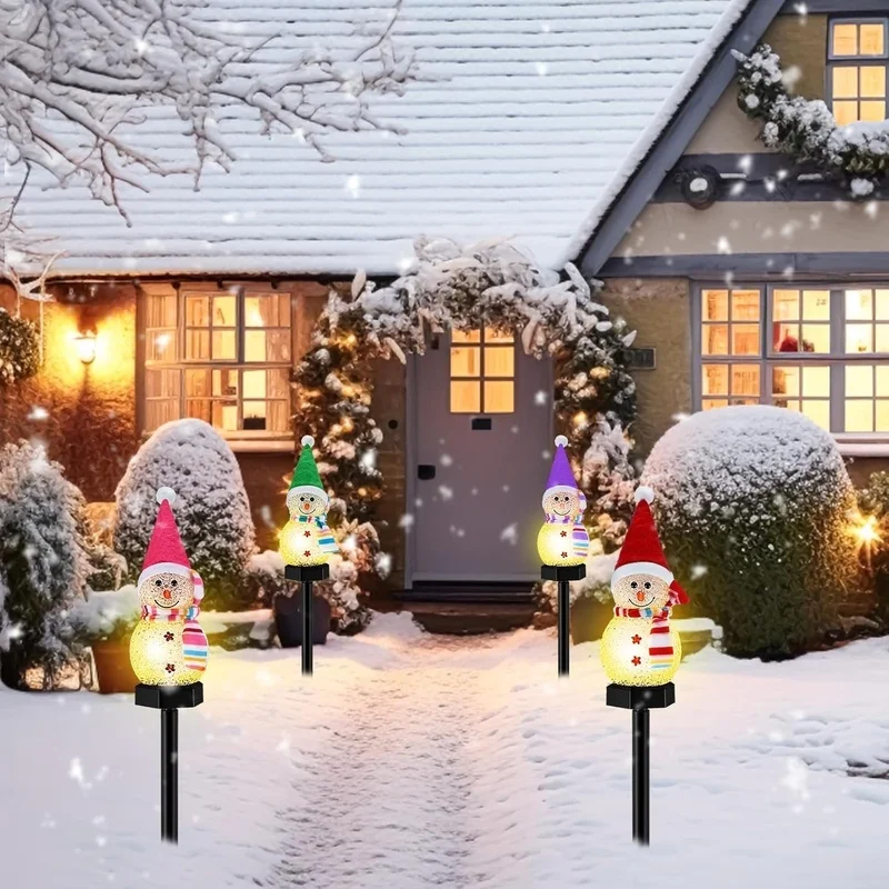 SM25303 EVA Solar Snowman Stake Lights - Set of Four Snowmen_2