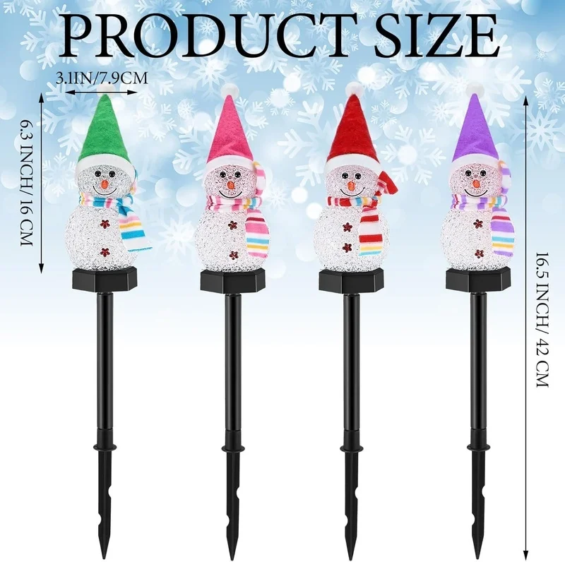 SM25303 EVA Solar Snowman Stake Lights - Set of Four Snowmen_6