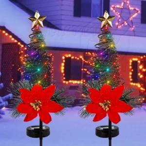 SM25305 PP Plastic Solar Christmas Tree Pathway Stake Light