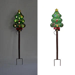 SM25325 ABS Plastic Christmas Tree Solar Stake Lights