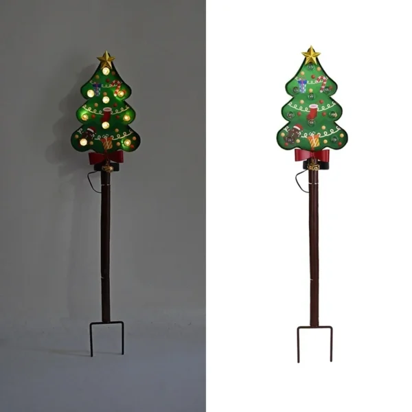 SM25325 ABS Plastic Christmas Tree Solar Stake Lights