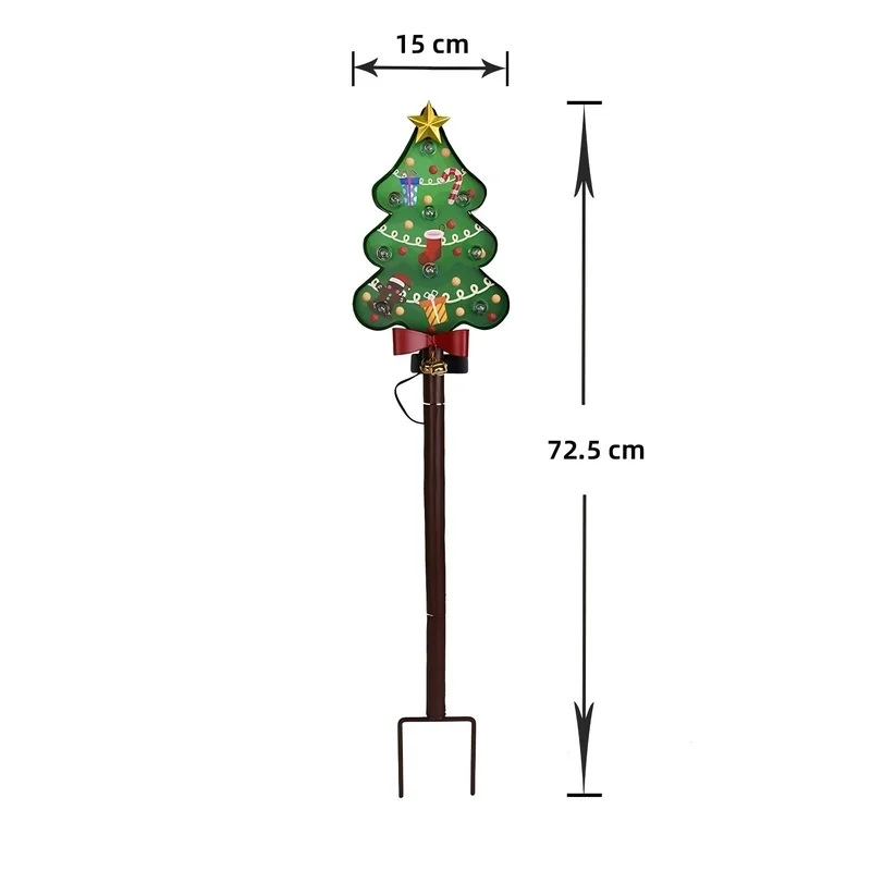SM25325 ABS Plastic Christmas Tree Solar Stake Lights_3