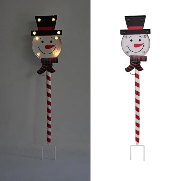 SM25326 ABS Plastic Snowman Solar Lamp with Ground Plug and Tabletop Light