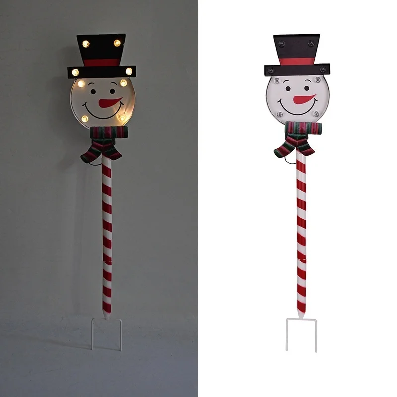 SM25326 ABS Plastic Snowman Solar Lamp with Ground Plug and Tabletop Light