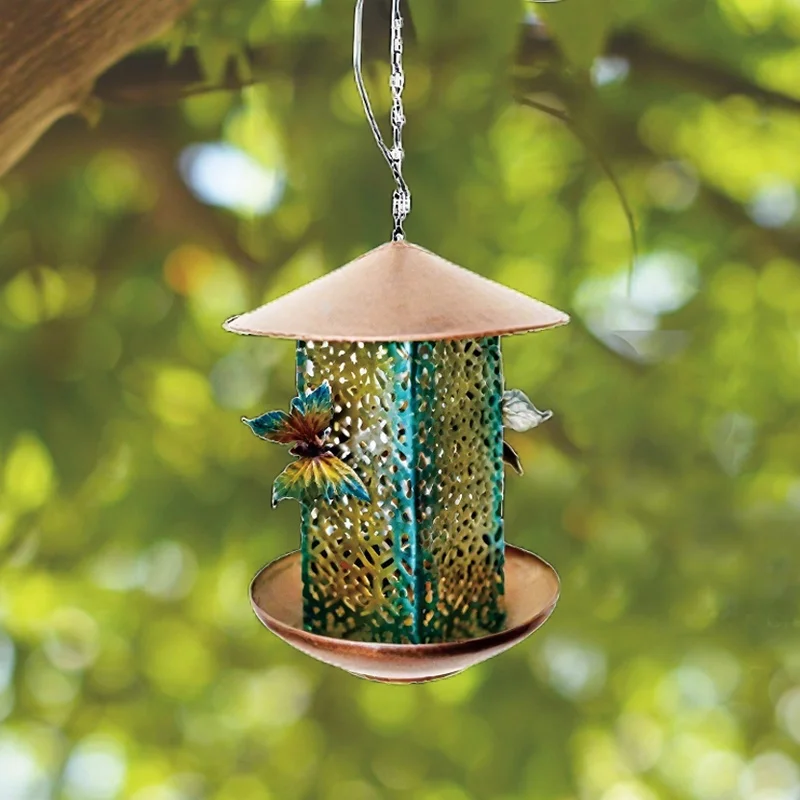 SM25347 PP Plastic Solar Hanging Light with Bird Feeder for Animals