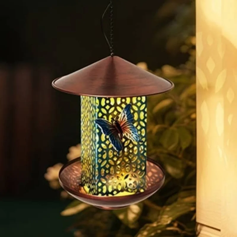 SM25347 PP Plastic Solar Hanging Light with Bird Feeder for Animals_4