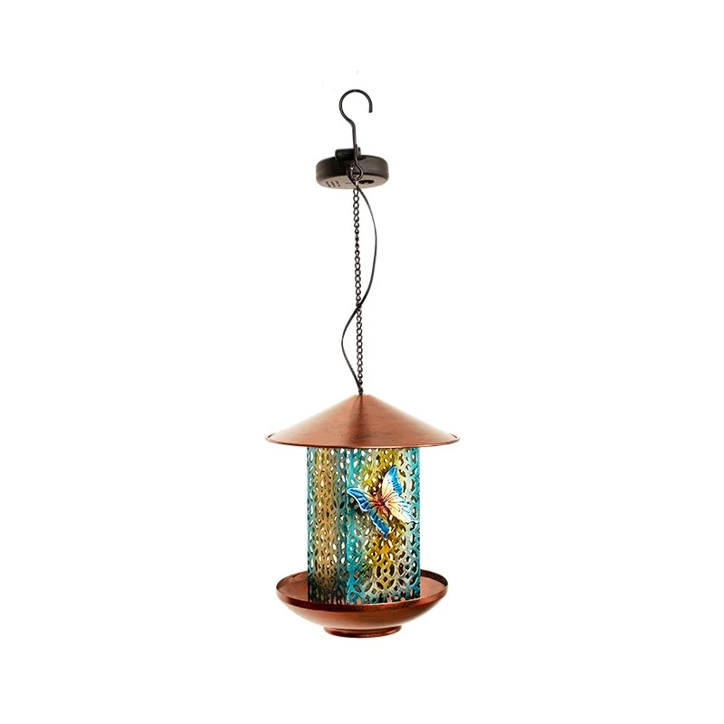 SM25347 PP Plastic Solar Hanging Light with Bird Feeder for Animals_5
