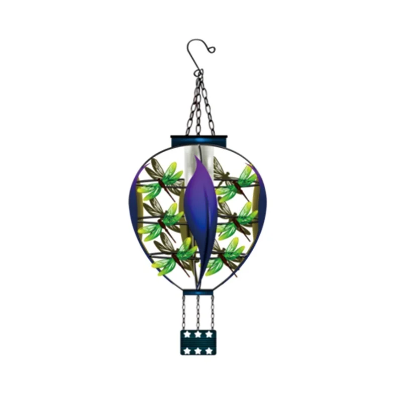 SM25353 Plastic PP Solar Hanging Lantern with Dragonfly Animal Decor