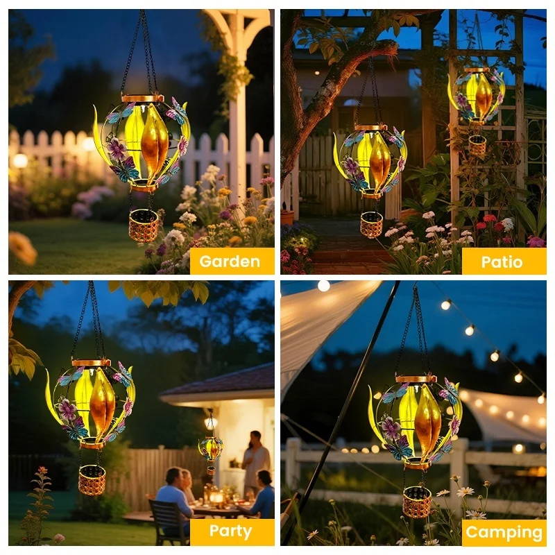 SM25354 PP Plastic Solar Hanging Lantern with Butterfly Animal Decor_5