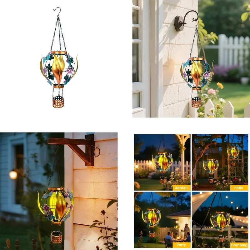 SM25354 PP Plastic Solar Hanging Lantern with Butterfly Animal Decor_6