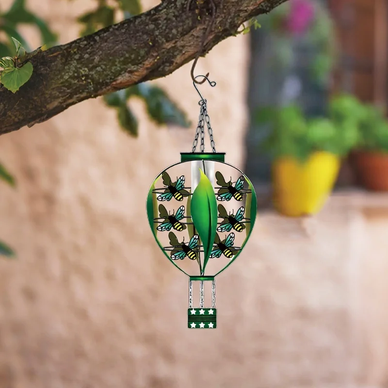 SM25355 Plastic PP Solar Hanging Lantern with Bee Animal Decor_6