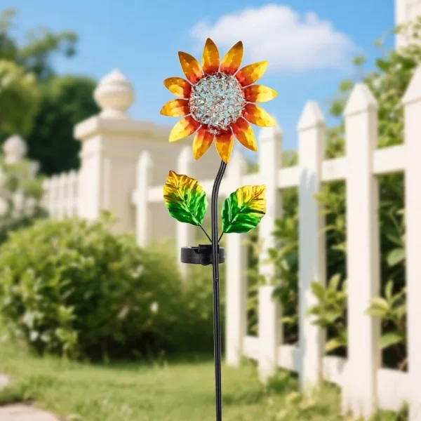 SM25358 Solar Stake Light - Plastic, PP, Metal, Iron, Flower & Sunflower Design_2