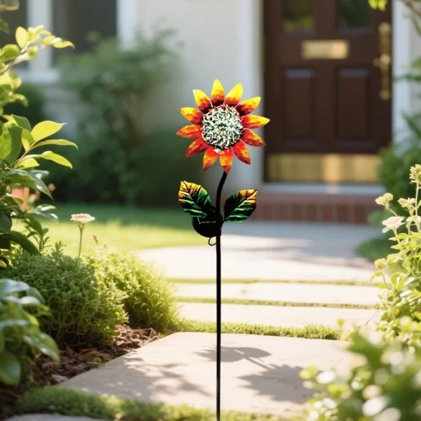 SM25358 Solar Stake Light - Plastic, PP, Metal, Iron, Flower & Sunflower Design_9