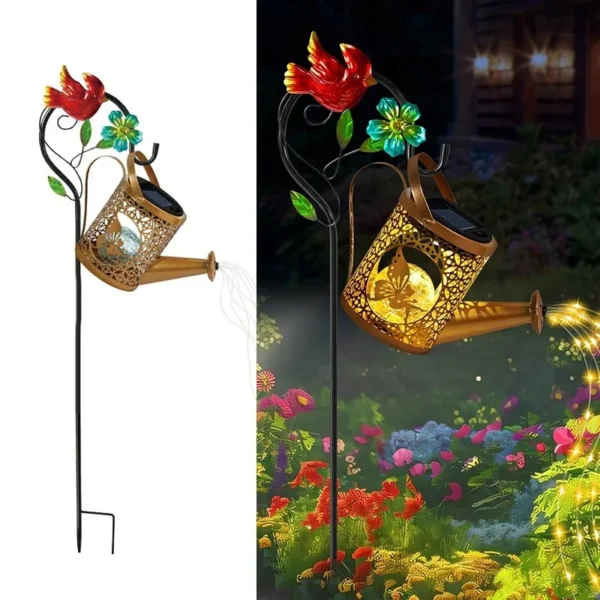 SM25362 PP Plastic Solar Bird and Watering Can Animal Shape Waterfall Chandelier_6