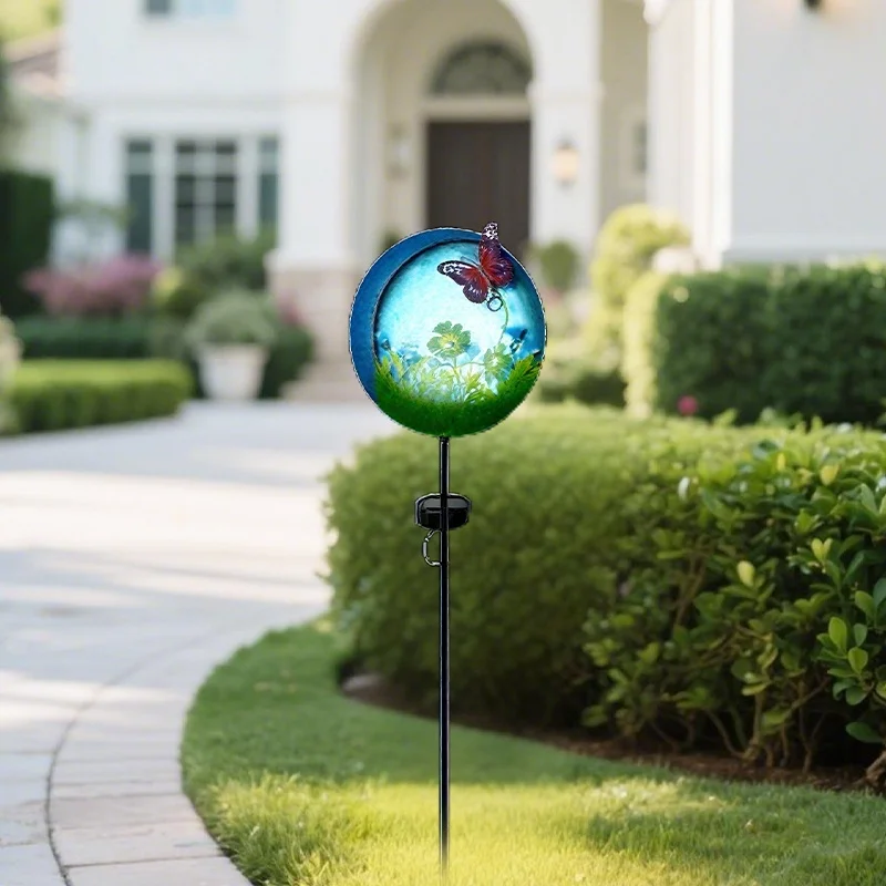 SM25363 Solar Stake Light with Butterfly Animal Decor, Plastic PP Metal Iron_4