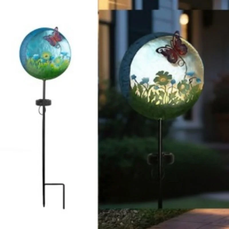 SM25363 Solar Stake Light with Butterfly Animal Decor, Plastic PP Metal Iron_5