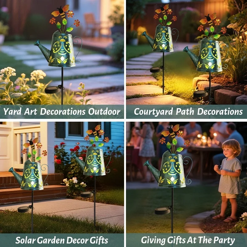 SM25365 Plastic PP Solar Metal Iron Watering Can with Insect Stake Light_6