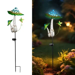 SM25366 Large Purple Decorative Solar-Powered Flower Stake Light - Plastic, PP, Metal, Iron_2