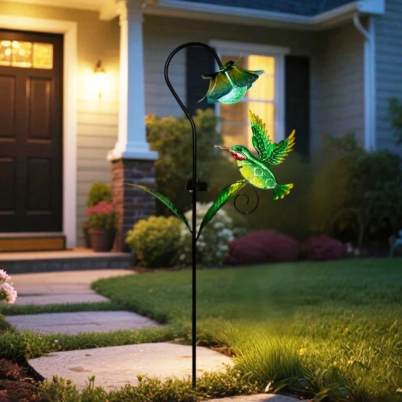 SM25368 Solar Stake Light - Metal Iron Hummingbird Bird Animal_2
