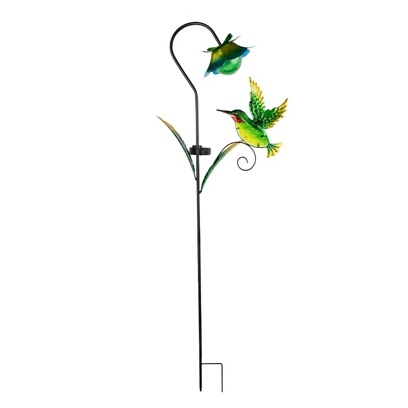 SM25368 Solar Stake Light - Metal Iron Hummingbird Bird Animal_5