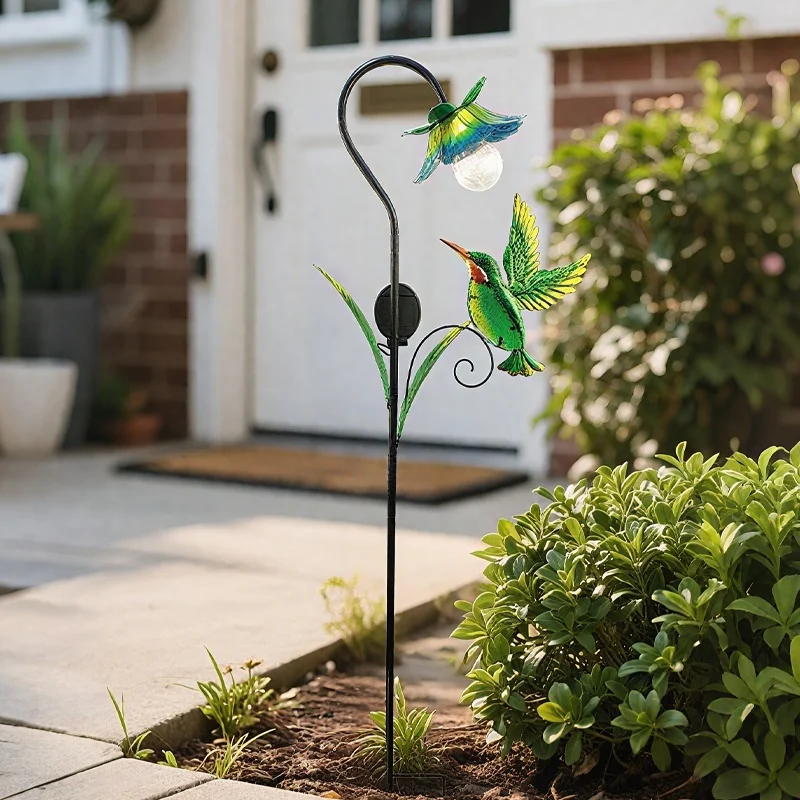 SM25368 Solar Stake Light - Metal Iron Hummingbird Bird Animal_6