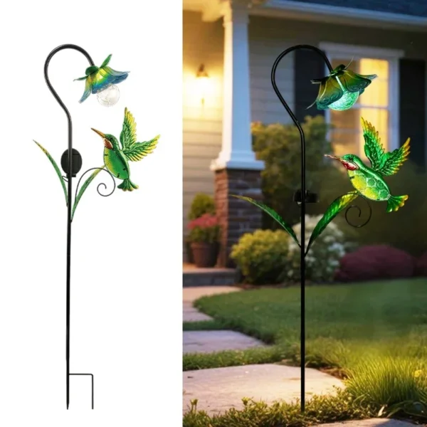 SM25368 Solar Stake Light - Metal Iron Hummingbird Bird Animal_7