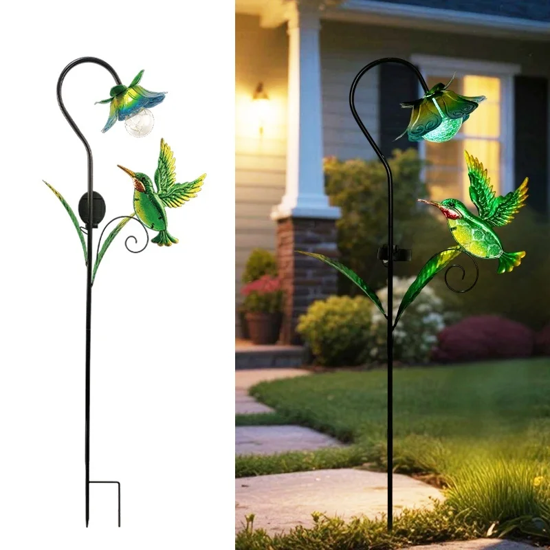 SM25368 Solar Stake Light - Metal Iron Hummingbird Bird Animal_7