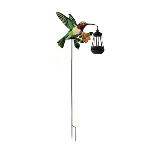 SM25369 Solar Lantern Hanging Light - Plastic PP & Metal Iron Hummingbird Bird Animal_5