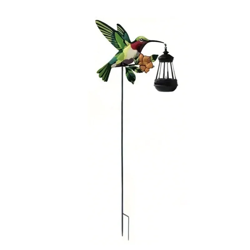 SM25369 Solar Lantern Hanging Light - Plastic PP & Metal Iron Hummingbird Bird Animal_5