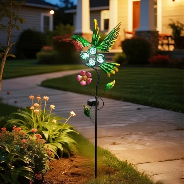 SM25370 Solar Stake Light - Plastic PP Metal Iron Hummingbird Bird Animal