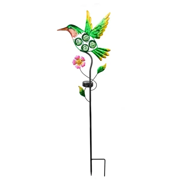 SM25370 Solar Stake Light - Plastic PP Metal Iron Hummingbird Bird Animal_5