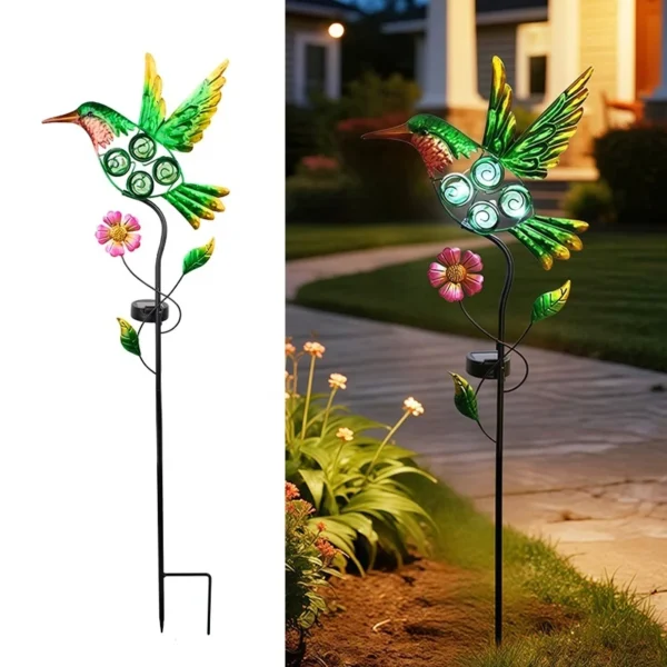 SM25370 Solar Stake Light - Plastic PP Metal Iron Hummingbird Bird Animal_7